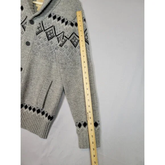 Telluride Clothing Co. Lambswool Blend Cardigan Sweater Mens Medium Fair Isle - Picture 6 of 8